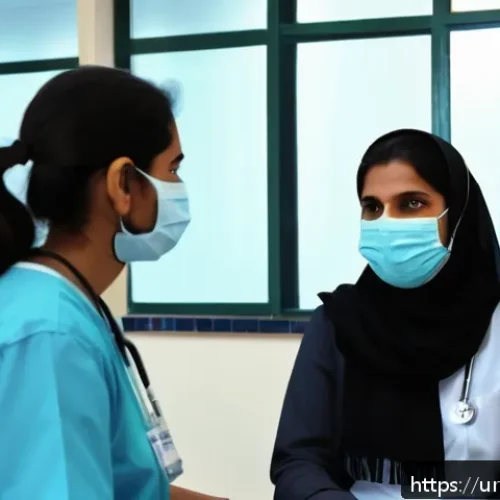 Home 30 종합병원에서의 예방접종 팁 - A calm and clean vaccination clinic room in a Pakistani hospital setting, with bright natural light ...